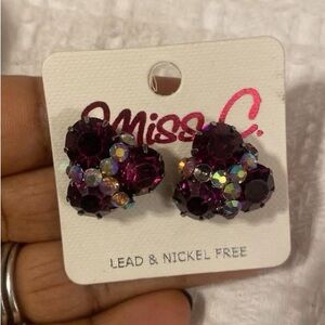 Miss C Purple Heart Earrings